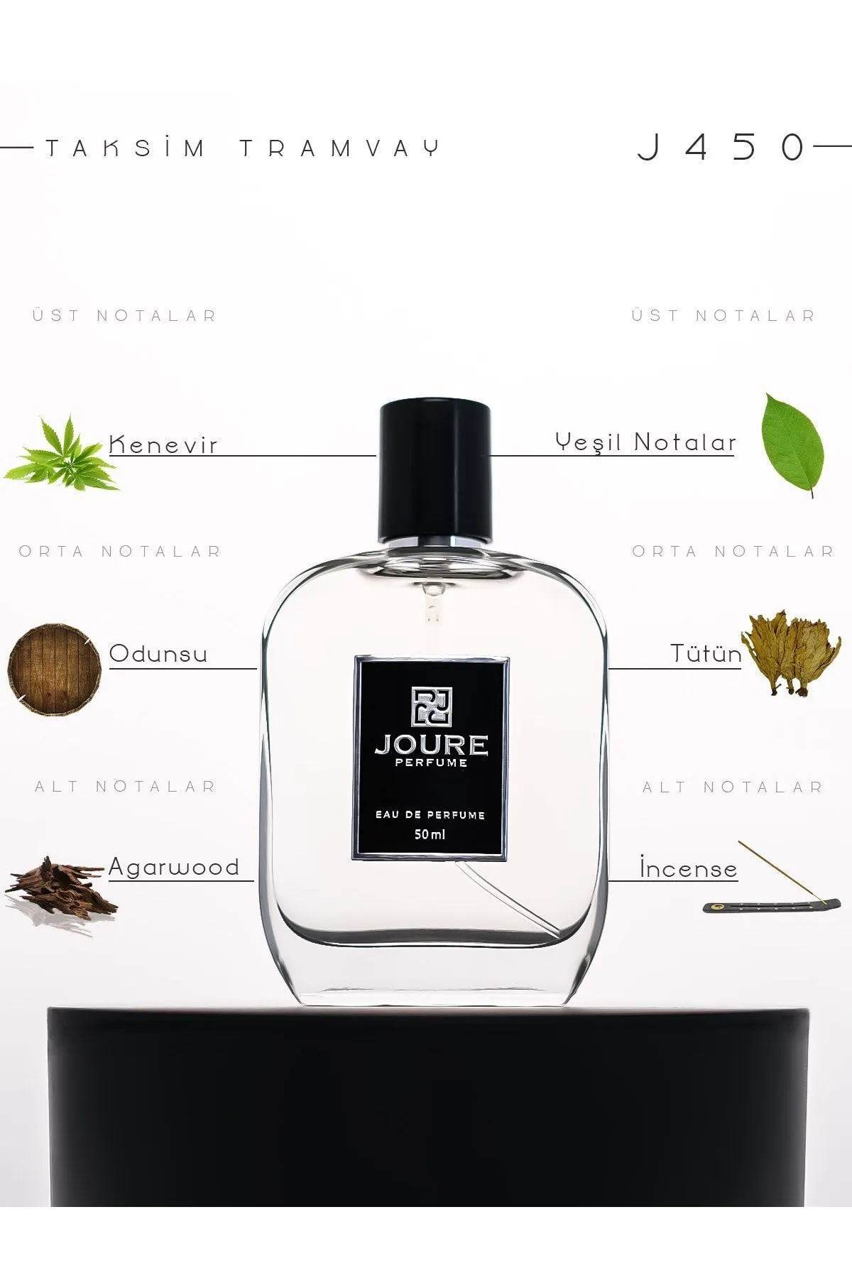 JOURE PERFUME J450 - Amber Oud Odunsu Kokulu 50ml Çok Kalıcı Edp Unsıex Parfüm